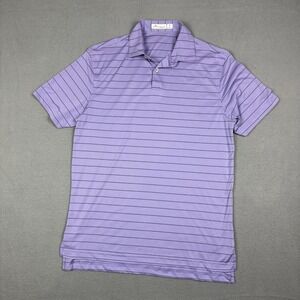 Peter Millar Polo Shirt Mens Size Medium‎ Purple Stripes Featherweight